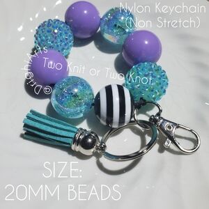 Hand Crafted Purple and Teal Keychain